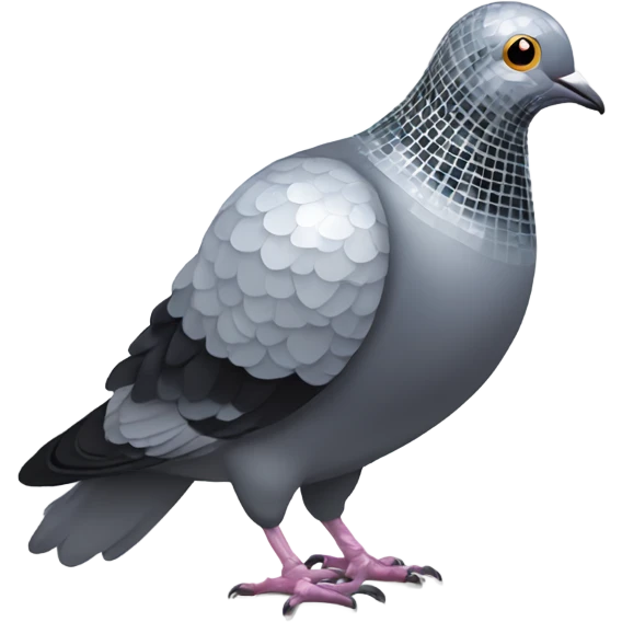 Pigeon disco ball emoji