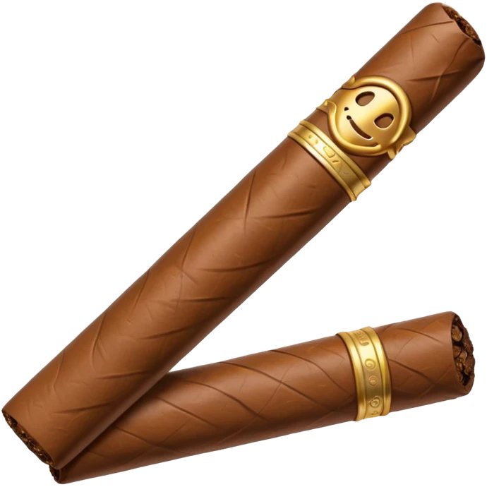 Emoji-style cigar icon, dark brown wrapper, subtle smoke, minimalistic, clean silhouette, metal details, no gold details emoji