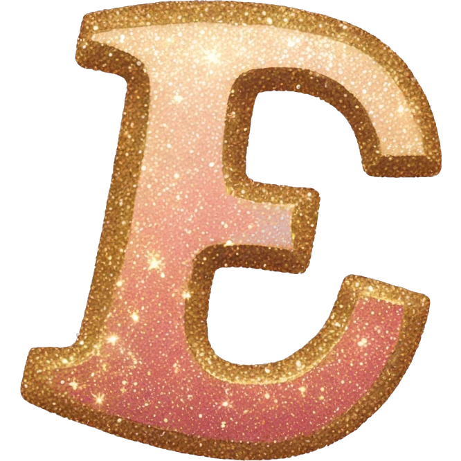 Glitter letter E emoji