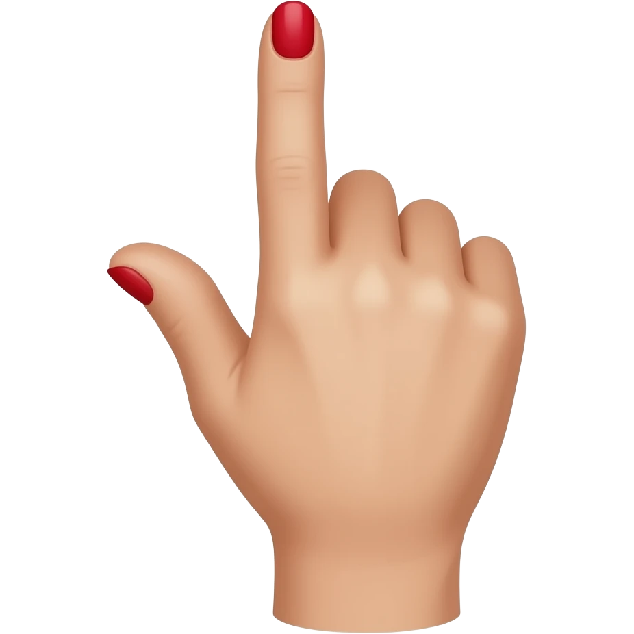 Hand back shape and middle finger with red nails emoji