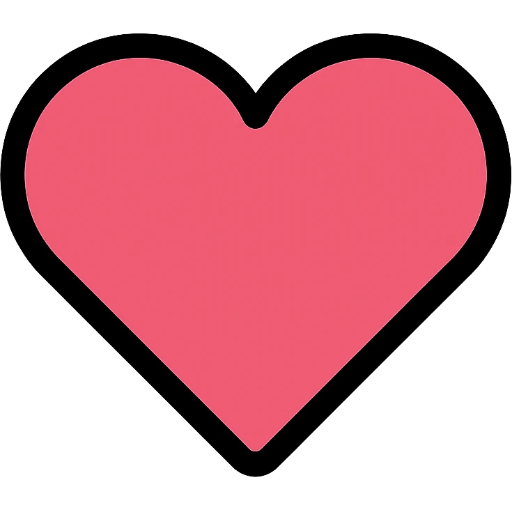 heart icon with color outline emoji