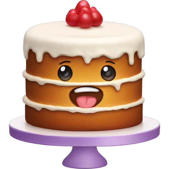 Cake that has a face emoji