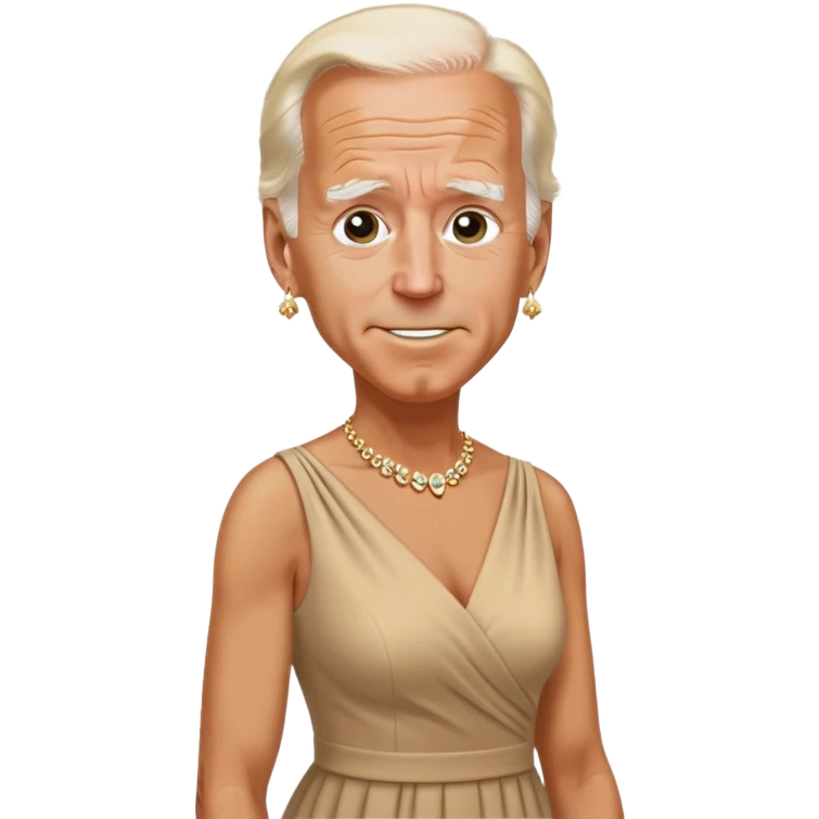 Joe Biden wearing a dress with earrings emoji