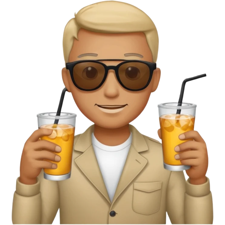 men in drink holders with sunglasses emoji