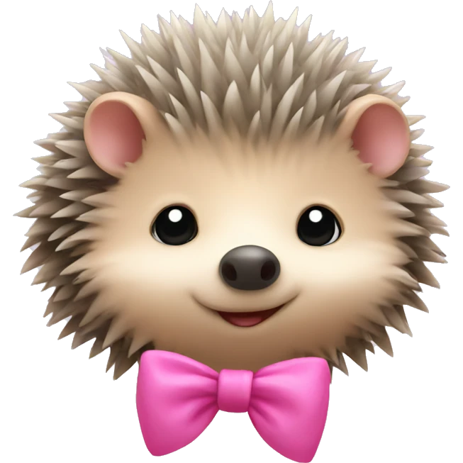 hedgehog with a pink bow emoji