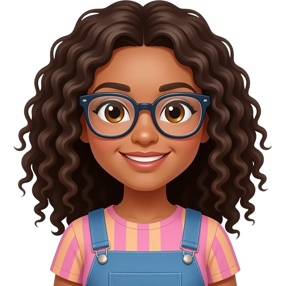 Curvy caribbean girl with glasses emoji
