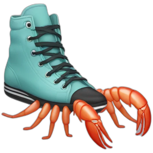 Shrimp with shoes emoji