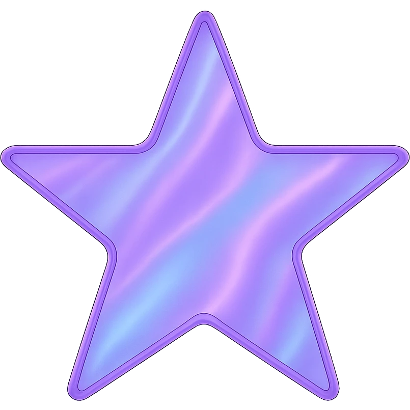 star with a holographic effect, purple, no background emoji