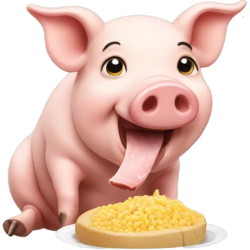 Pig eating emoji