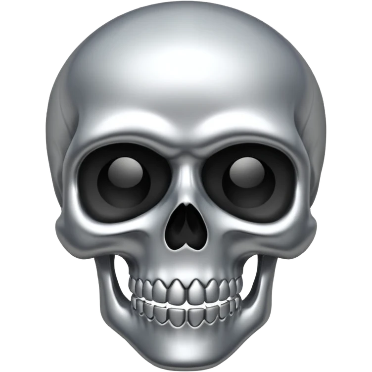 silver chrome scull emoji