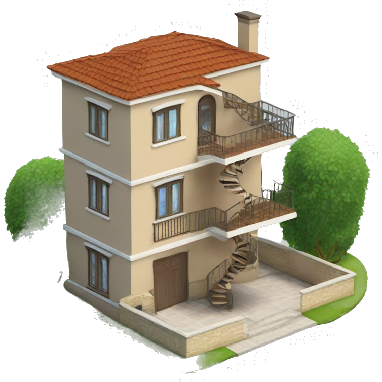 Duplex villa with spiral staircase emoji