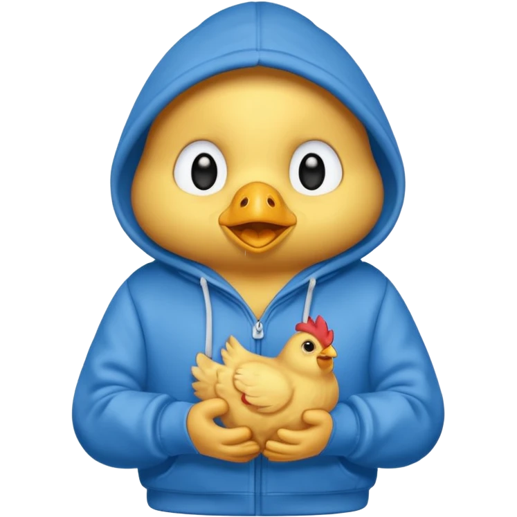 Chicken plush in hoodie emoji