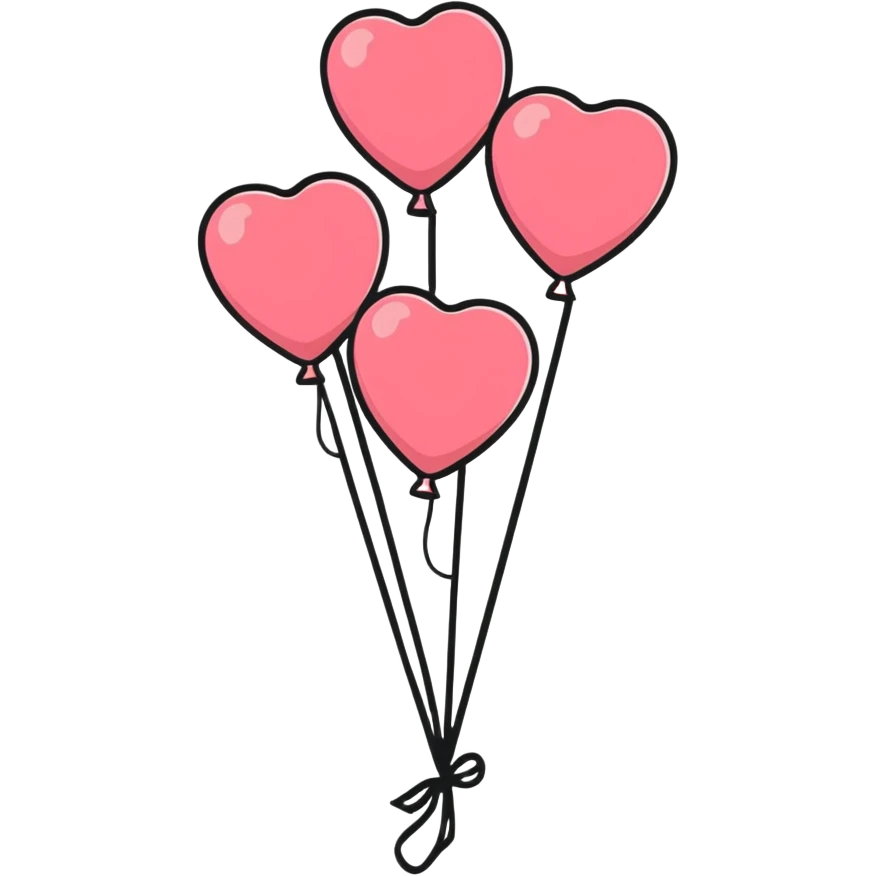 Palloncini ❤️a forma di cuore Rossi e rosa emoji