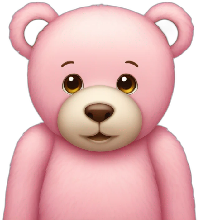 Pastel pink teddy bear emoji