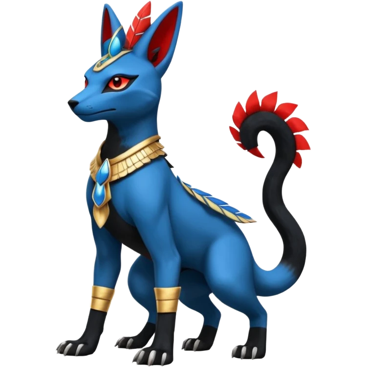 Salandit-Lucario-Bastet-Fakémon-hybrid-creature (full body)  emoji