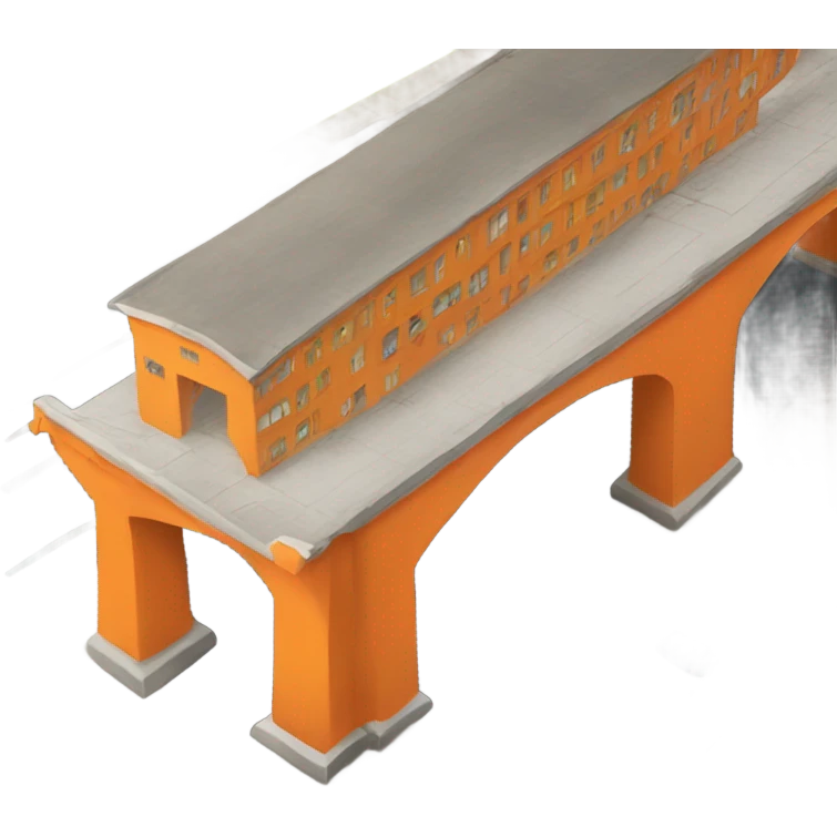 Orange ashram under a highway overpass  emoji