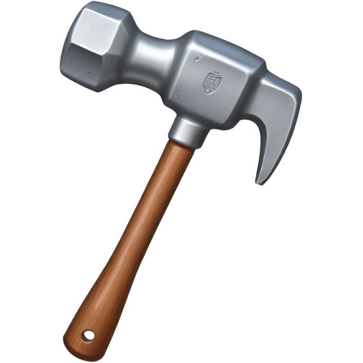 hammer with metallic head and wooden handle emoji