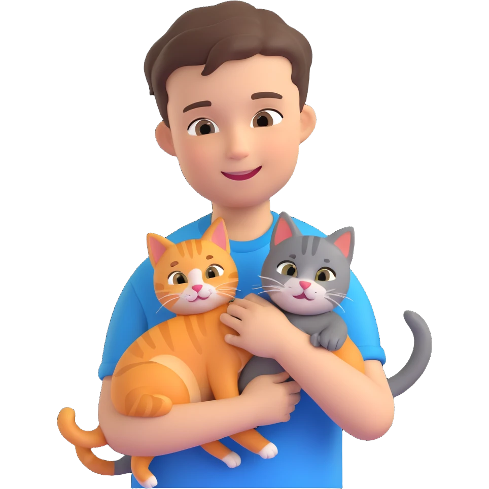 boy and cat pet emoji