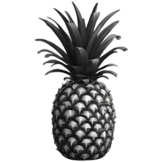 black and white pineapple emoji