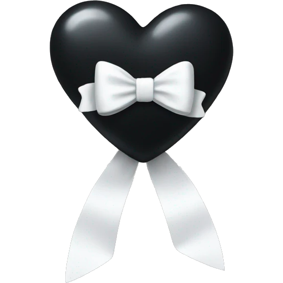 black heart with white bow emoji