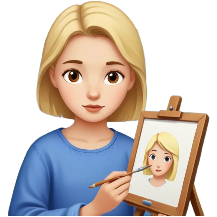 girl paints copy from life in the mountains emoji