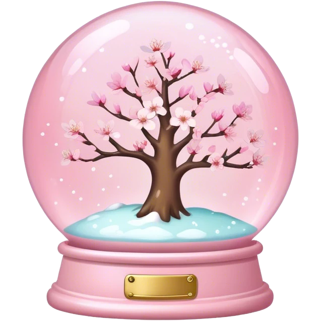 Pastel pink snow globe，Cherry blossom emoji