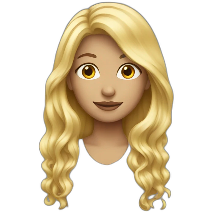 Long hair blonde emoji