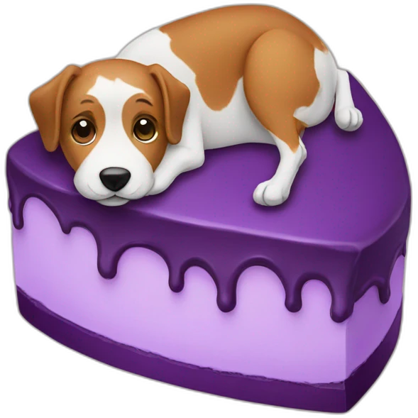 Dog and purple cake emoji