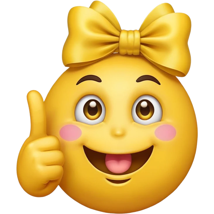 Happy face giving middle fingers with bows on them  emoji