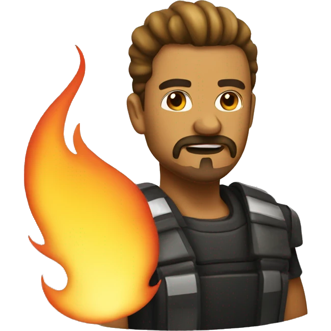 Fire with goatee emoji