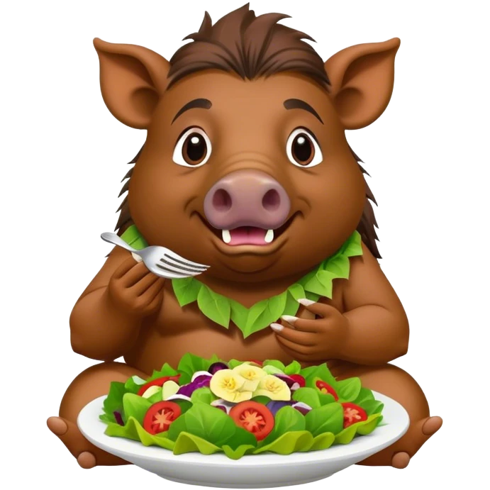 Hawaiian hippy boar eating a salad emoji