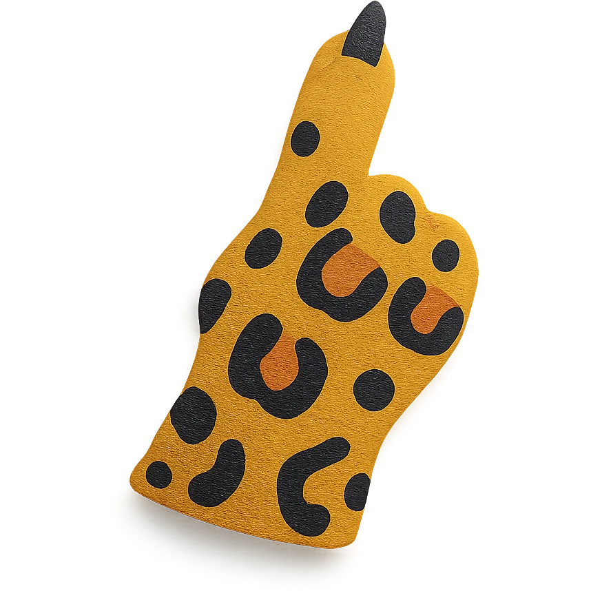 aesthetic leopard paw pointing up with beautiful leopard coloring emoji