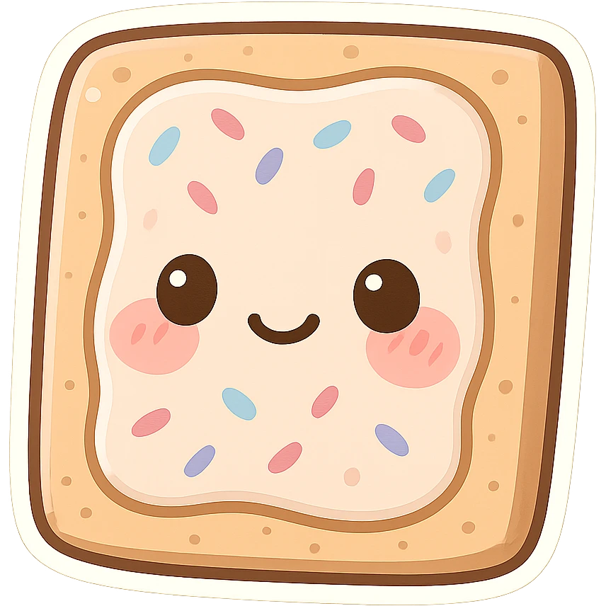Cute-chibi-poptart, blushing cheeks, cartoon style emoji