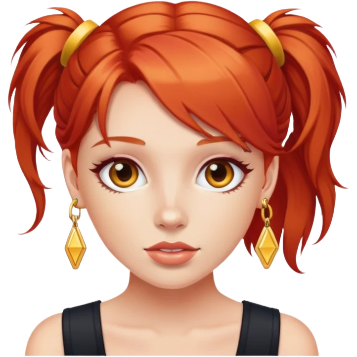 red-haired girl with y2k accessories emoji