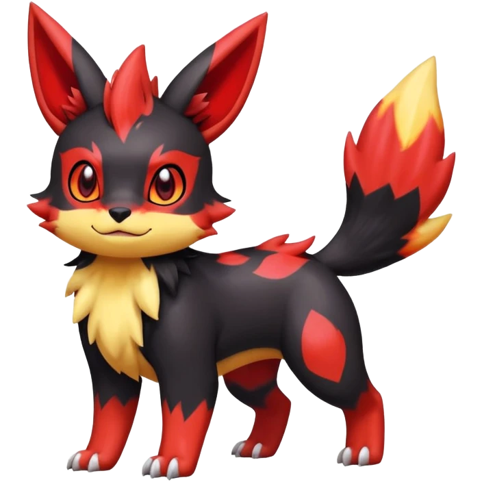 Cute Shiny Guilmon-Quilava-Umbreon-Fakémon-hybrid-creature (full body)  emoji