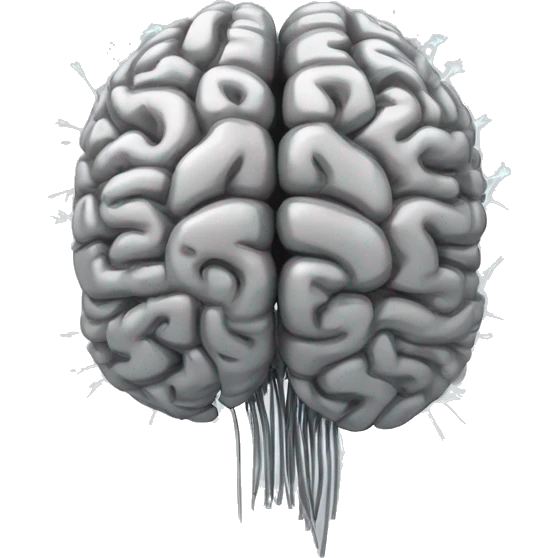 A brain made out of grey wires with sparks emoji