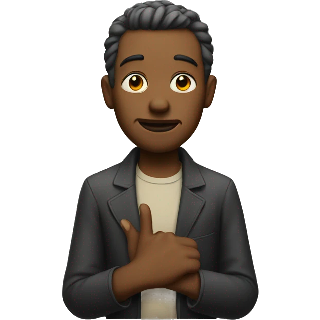 man with crossed fingers emoji