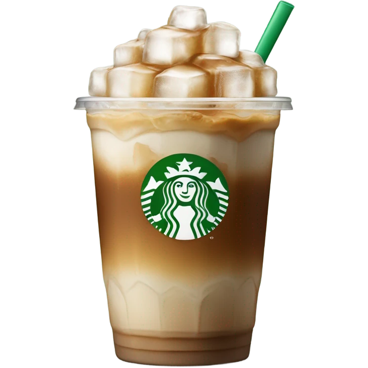 Starbuck ice coffee with ice cubes emoji