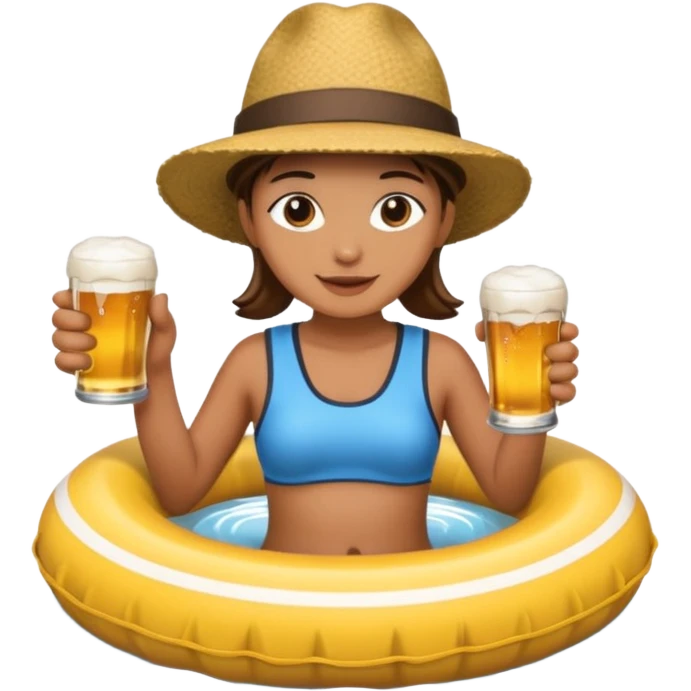 river tubing with a beer emoji