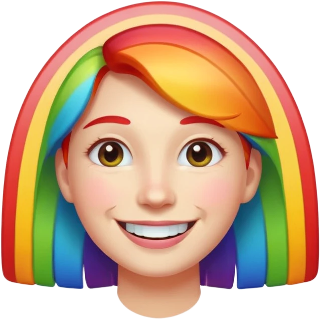 pride character, smiling, rainbow colors, inclusive and joyful vibe, modern Apple emoji style, clean vector look, soft gradients emoji