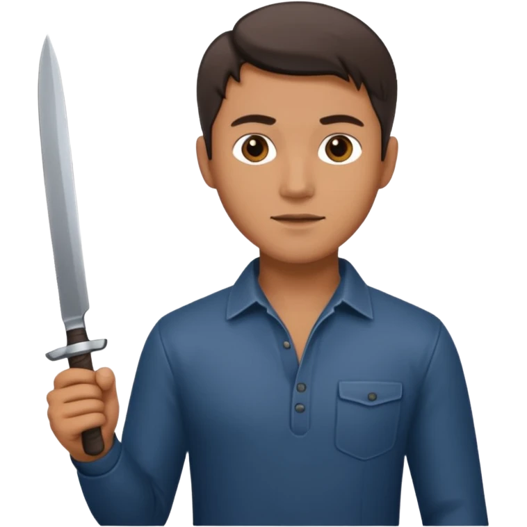 Un señor guapo con un cuchillo  emoji