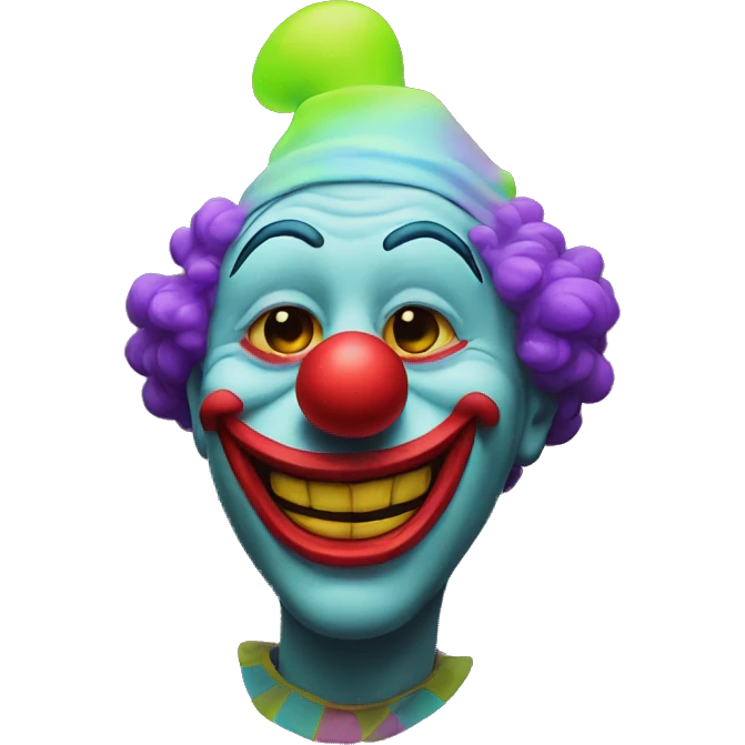 Clown in neon emoji