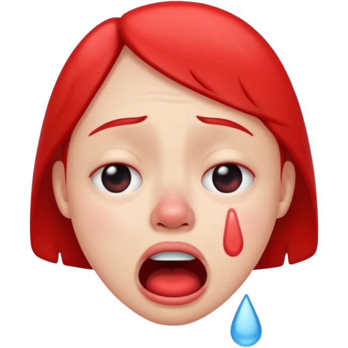 realistic loudly crying face emoji