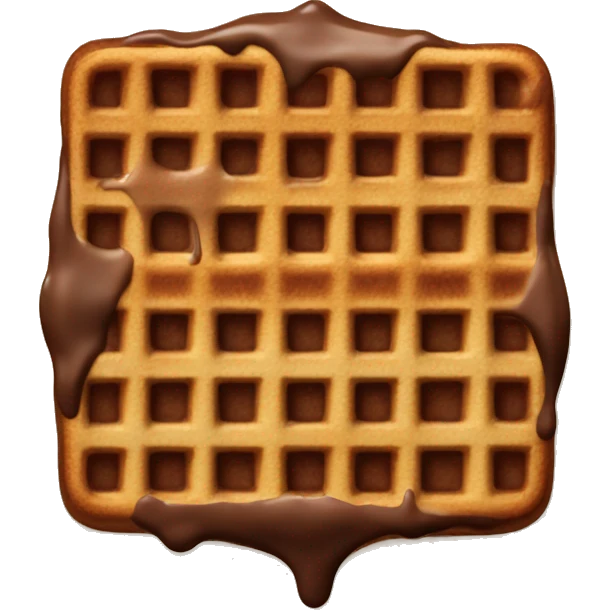 a square waffle with chocolate melted on top emoji