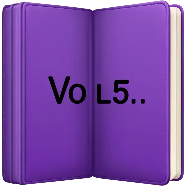 Closed purple book identical to the red book emoji 📕 but purple colored with "VOL. 5" written on the cover emoji