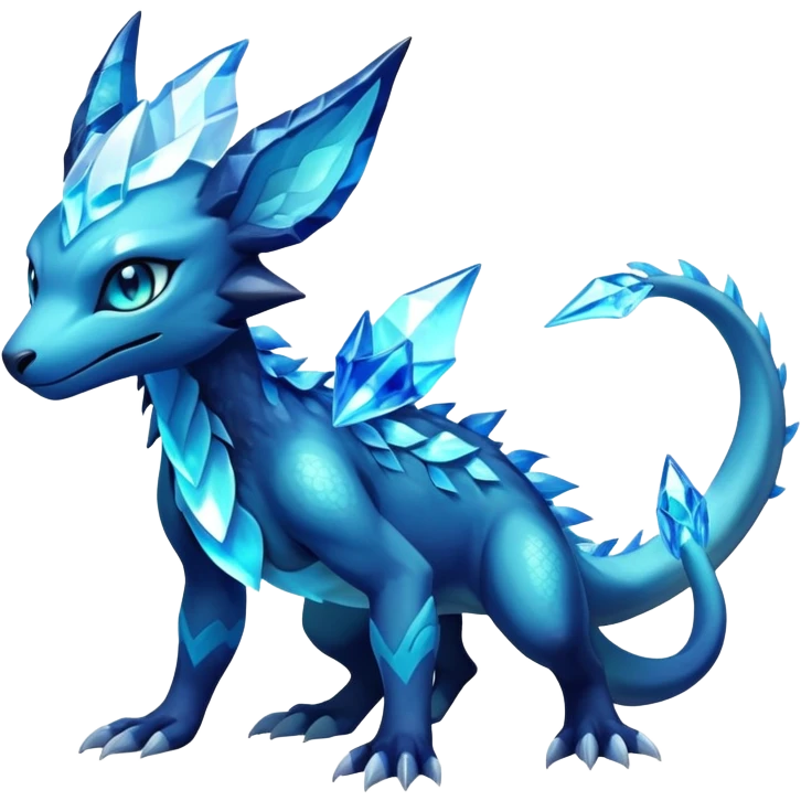 Colorful Dark Shiny Exotic Salandit-Aurorus-Glaceon-Fakémon-hybrid-creature (full body)  emoji