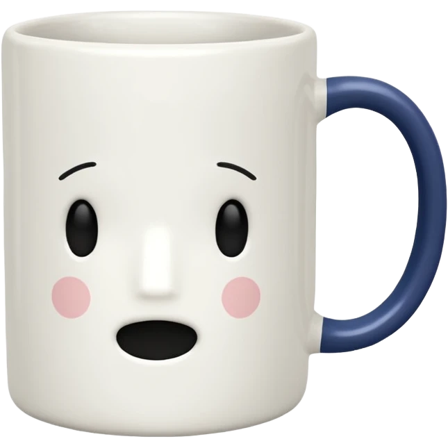 cute mug simplepattern no face emoji