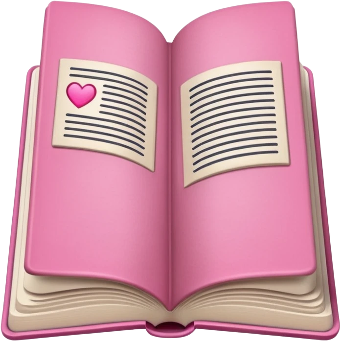 Make an open book, with white pages, but a pink cover.
 emoji