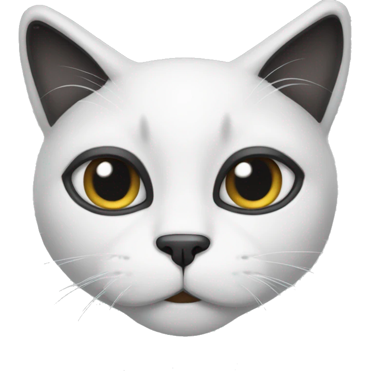 Black and white cat looking dumb  emoji
