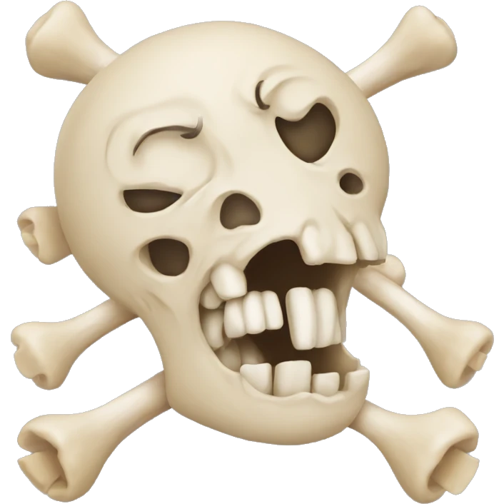 Emoji with a bone in its mouth emoji